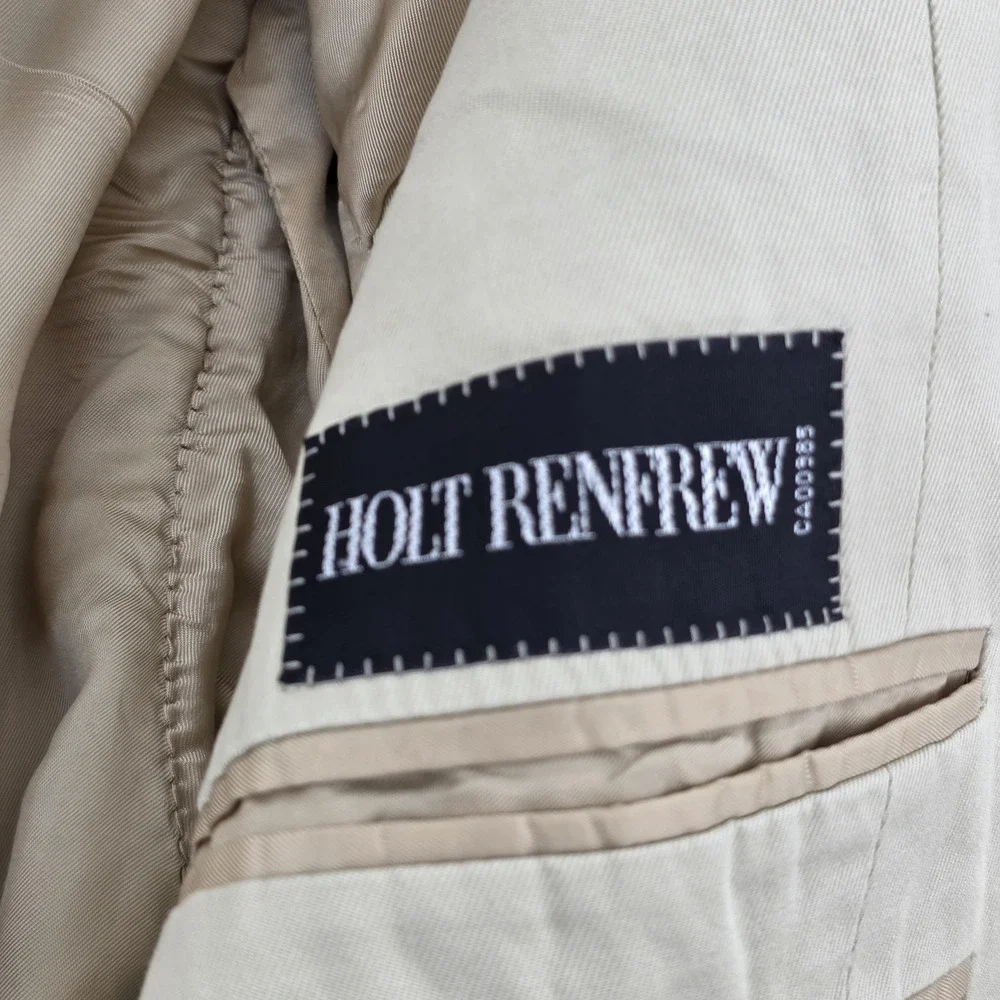 canali holt renfrew beige blazer cotton Men Sz 44 Unstructured